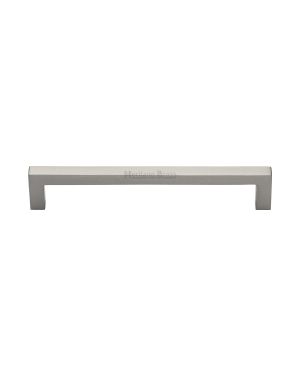 Heritage Brass Cabinet Pull Square Metro Design 160mm CTC Satin Nickel Finish