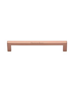 Heritage Brass Cabinet Pull Square Metro Design 160mm CTC Satin Rose Gold Finish