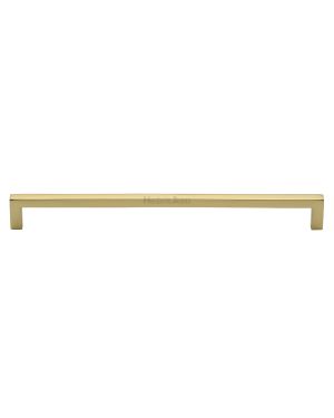Heritage Brass Cabinet Pull Square Metro Design 256mm CTC Polished Brass Finish