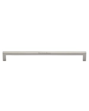 Heritage Brass Cabinet Pull Square Metro Design 256mm CTC Polished Nickel Finish
