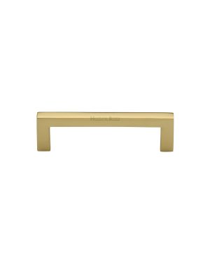 Heritage Brass Cabinet Pull Square Metro Design 96mm CTC Polished Brass Finish