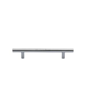Heritage Brass Cabinet Pull Bar Design 128mm CTC Polished Chrome Finish