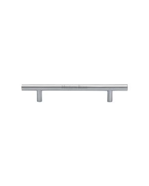 Heritage Brass Cabinet Pull Bar Design 128mm CTC Satin Chrome Finish