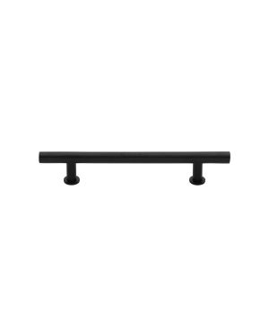 Heritage Brass Cabinet Pull T-Bar Design with 16mm Rose 128mm CTC Matt Black Finish