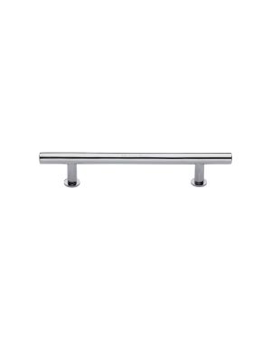 Heritage Brass Cabinet Pull T-Bar Design with 16mm Rose 128mm CTC Polished Chrome Finish