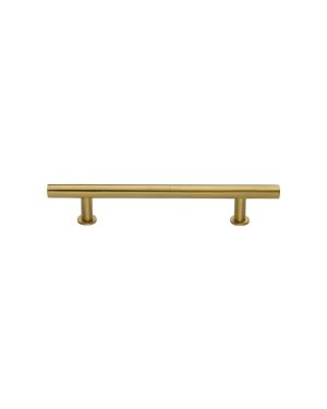 Heritage Brass Cabinet Pull T-Bar Design with 16mm Rose 128mm CTC Satin Brass Finish