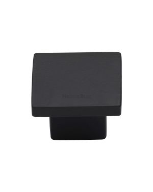 Heritage Brass Cabinet Knob Classic Square Design 32mm Matt Black finish