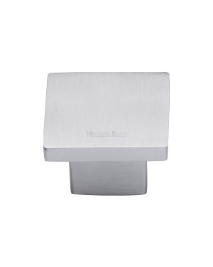 Heritage Brass Cabinet Knob Classic Square Design 32mm Satin Chrome finish