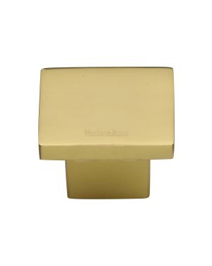 Heritage Brass Cabinet Knob Classic Square Design 40mm Polished Brass finish