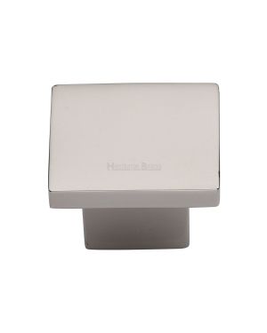 Heritage Brass Cabinet Knob Classic Square Design 40mm Polished Nickel finish
