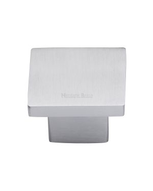 Heritage Brass Cabinet Knob Classic Square Design 40mm Satin Chrome finish