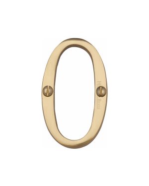 Heritage Brass Numeral 0 Face Fix 76mm (3") Polished Brass finish