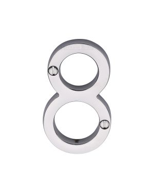 Heritage Brass Numeral 8 Face Fix 76mm (3") Polished Chrome finish