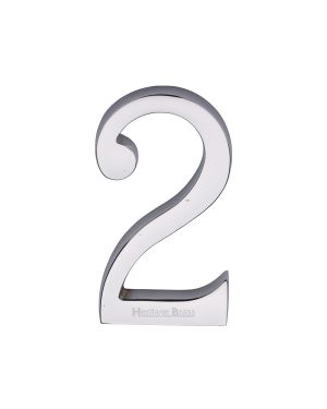 Heritage Brass Numeral 2 Concealed Fix 76mm (3") Polished Chrome finish