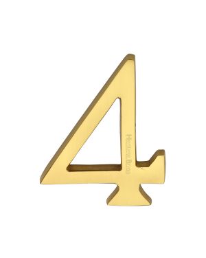 Heritage Brass Numeral 4 Concealed Fix 76mm (3") Polished Brass finish