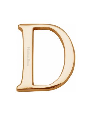 Heritage Brass Alphabet D Rear Fix 51mm (2") Polished Brass finish