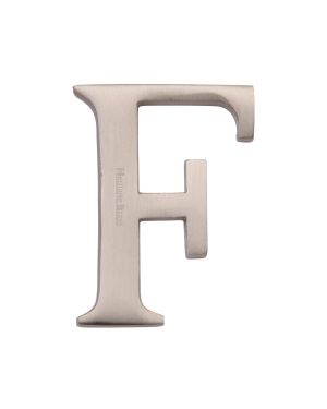 Heritage Brass Alphabet F Rear Fix 51mm (2") Satin Nickel finish