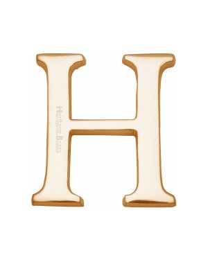 Heritage Brass Alphabet H Rear Fix 51mm (2") Polished Brass finish