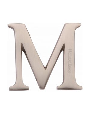 Heritage Brass Alphabet M Rear Fix 51mm (2") Satin Nickel finish