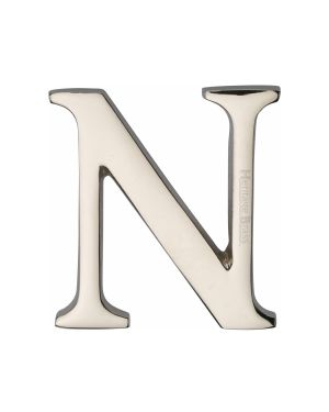 Heritage Brass Alphabet N Pin Fix 51mm (2") Polished Nickel Finish