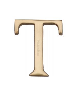 Heritage Brass Alphabet T Rear Fix 51mm (2") Polished Brass finish