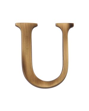 Heritage Brass Alphabet U Rear Fix 51mm (2") Antique finish