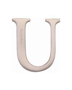 Heritage Brass Alphabet U Rear Fix 51mm (2") Satin Nickel finish