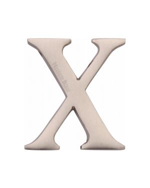 Heritage Brass Alphabet X Rear Fix 51mm (2") Satin Nickel finish