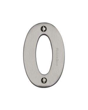 Heritage Brass Numeral 0 Face Fix 76mm (3) Satin Nickel finish