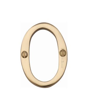 Heritage Brass Numeral 0 Face Fix 51mm (2") Polished Brass finish