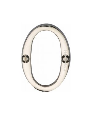 Heritage Brass Numeral 0 Face Fix 51mm (2") Polished Nickel finish