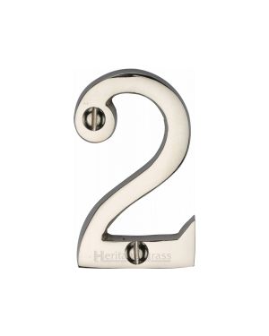 Heritage Brass Numeral 2 Face Fix 51mm (2") Polished Nickel finish