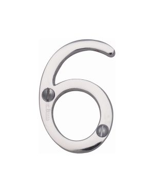 Heritage Brass Numeral 6 Face Fix 51mm (2") Polished Chrome finish