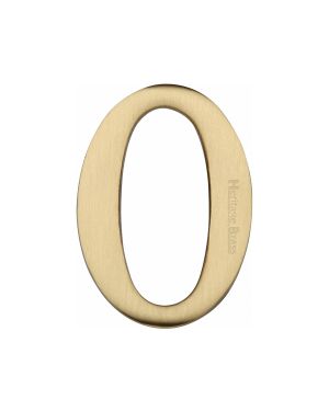 Heritage Brass Numeral 0 Self Adhesive 51mm (2") Satin Brass finish