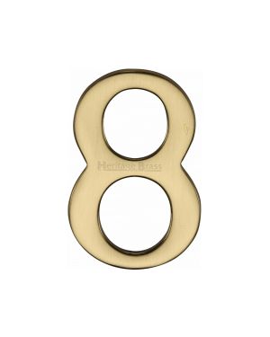 Heritage Brass Numeral 8 Self Adhesive 51mm (2") Polished Brass finish