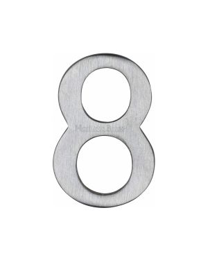 Heritage Brass Numeral 8 Self Adhesive 51mm (2") Satin Chrome finish