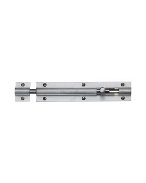 Heritage Brass Door Bolt Straight 6" x 1.25" Satin Chrome finish