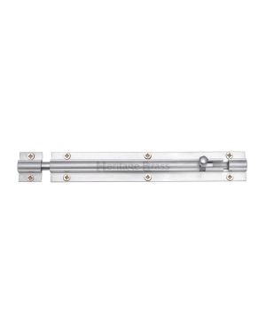 Heritage Brass Door Bolt Straight 8" x 1.25" Satin Chrome finish