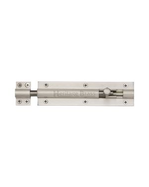 Heritage Brass Door Bolt Straight 6 x 1.5 Satin Nickel finish