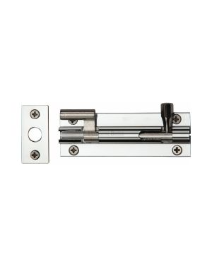 Heritage Brass Door Bolt Necked 4" x 1.25" Polished Chrome finish
