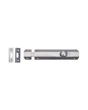 Heritage Brass Door Bolt Flat 6" Polished Chrome finish