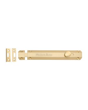 Heritage Brass Door Bolt Flat 8" Satin Brass finish