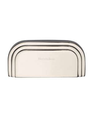 Heritage Brass Drawer Pull Bauhaus Design 76mm CTC Polished Nickel Finish