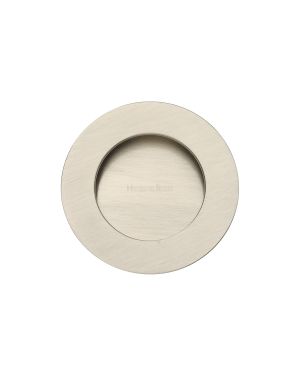 Round Flush Pull Satin Nickel finish