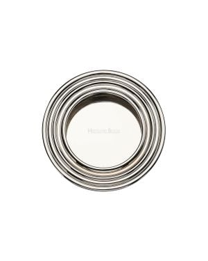 Round Reeded Flush Pull Polished Nickel finish