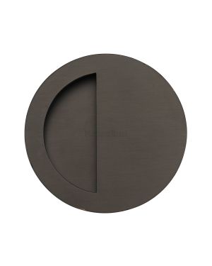 Round Half Moon Flush Pull Matt Bronze finish