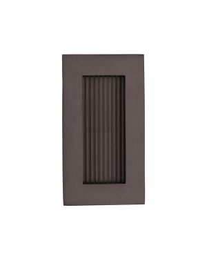 Reeded Rectangular Flush Pull 105 x 58mm Matt Bronze finish