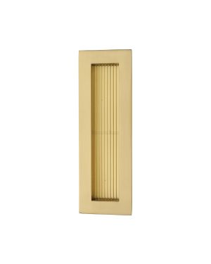 Reeded &nbsp;Rectangular Flush Pull 175 x 58mm Satin Brass finish