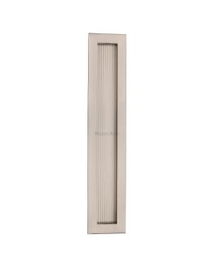 Reeded Rectangular Flush Pull 300 x 58mm Satin Nickel finish