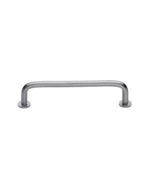 Heritage Brass Cabinet Pull Wire Design with 16mm Rose 128mm CTC Satin Chrome Finish